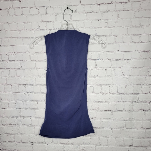 Spanx On Top and In Control Draped V Sleeveless Blue Tank Top Size M - Picture 2 of 10